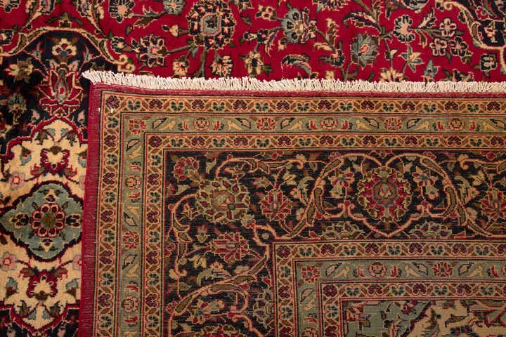 9' 7 x 12' 11 Hand Knotted Kashan Persian Wool Rug