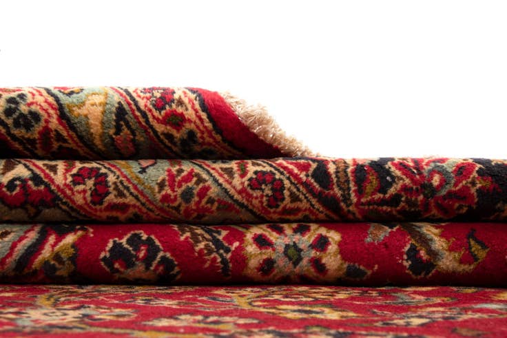 Detail image of 9' 7 x 12' 11 Hand Knotted Kashan Persian Wool Rug