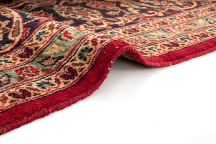 Detail image of 9' 7 x 12' 11 Hand Knotted Kashan Persian Wool Rug