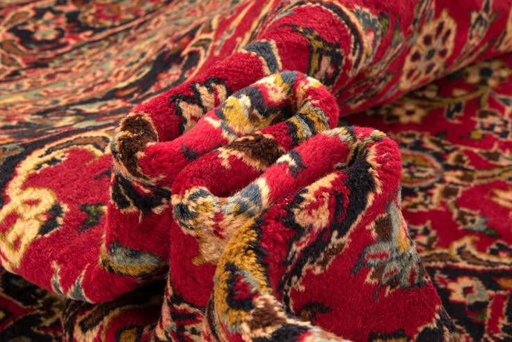 Detail image of 9' 7 x 12' 11 Hand Knotted Kashan Persian Wool Rug