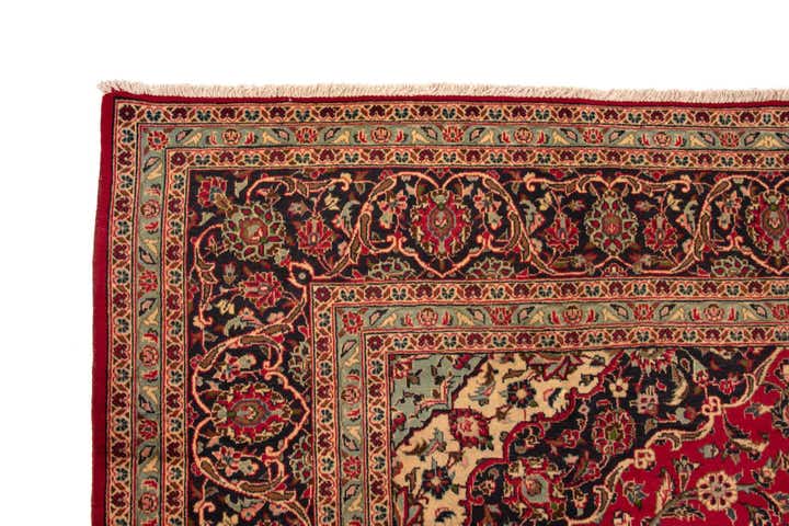 9' 7 x 12' 11 Hand Knotted Kashan Persian Wool Rug