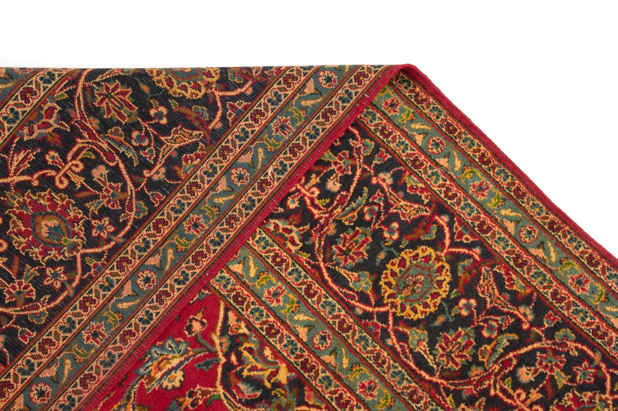 9' 5 x 12' 10 Hand Knotted Kashan Persian Rug