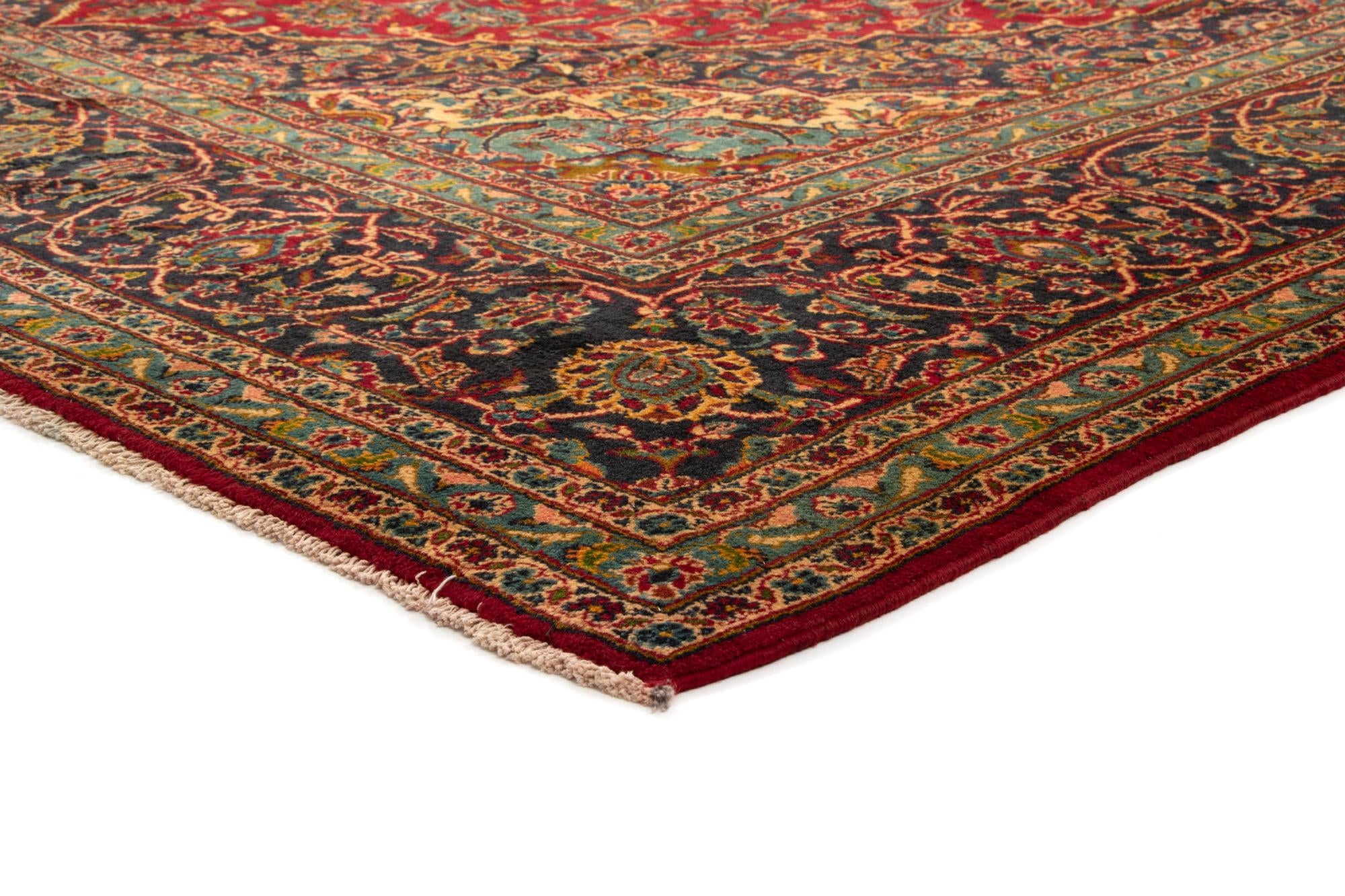 9' 5 x 12' 10 Hand Knotted Kashan Persian Rug