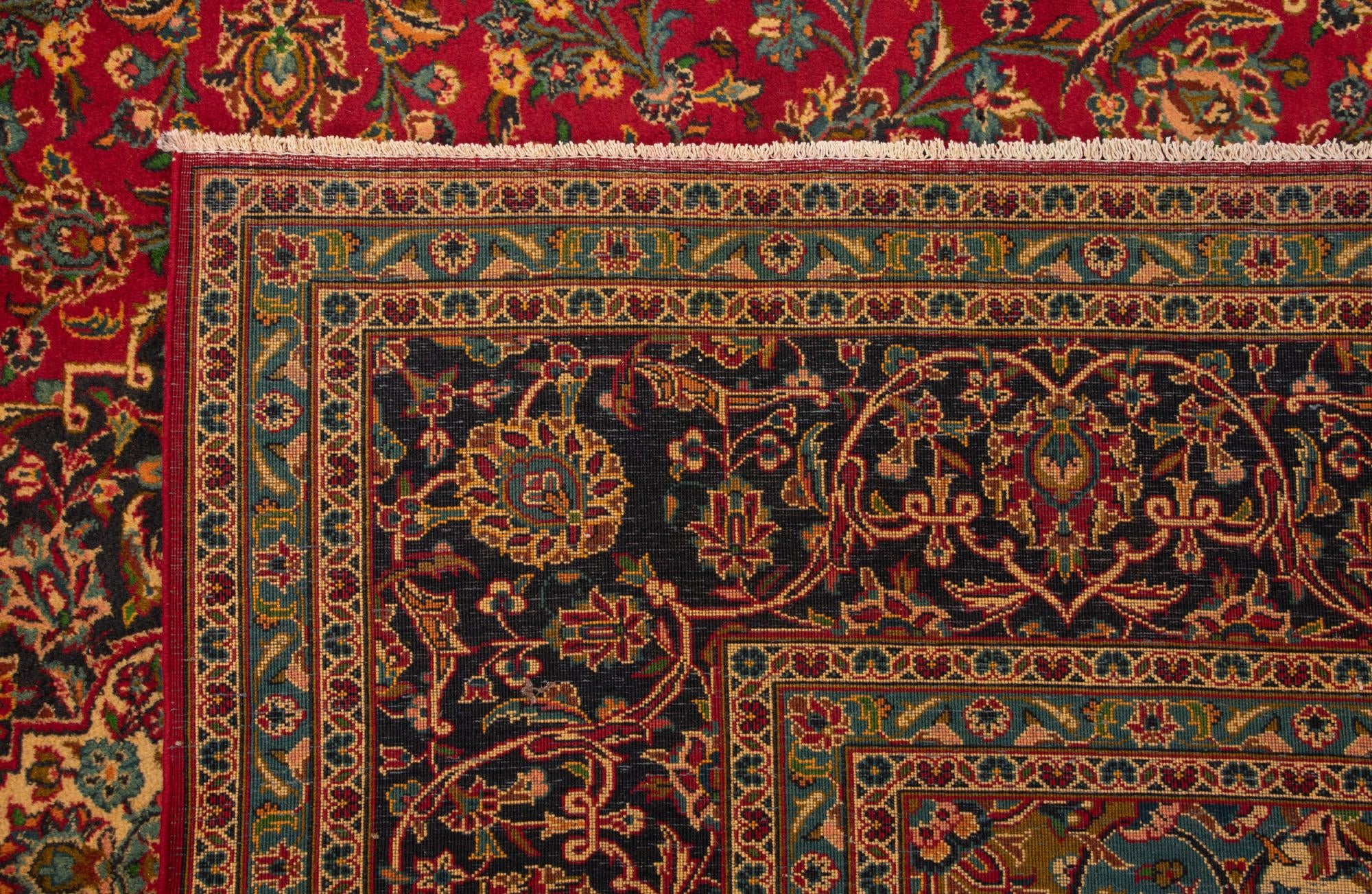9' 5 x 12' 10 Hand Knotted Kashan Persian Rug