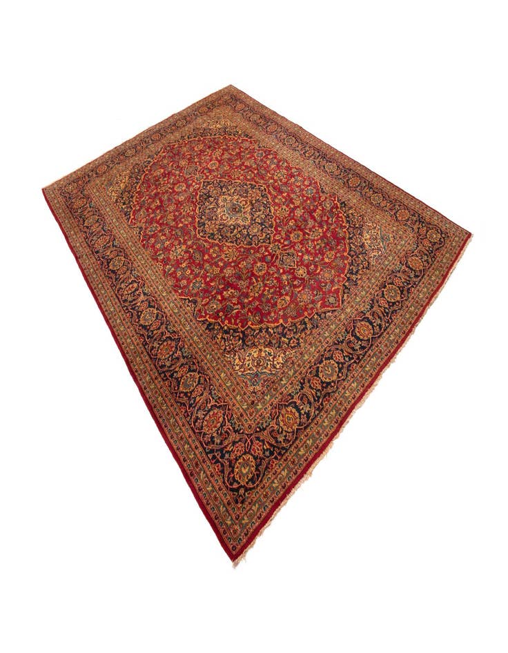 Detail image of 9' 9 x 12' 10 Hand Knotted Kashan Persian Rug