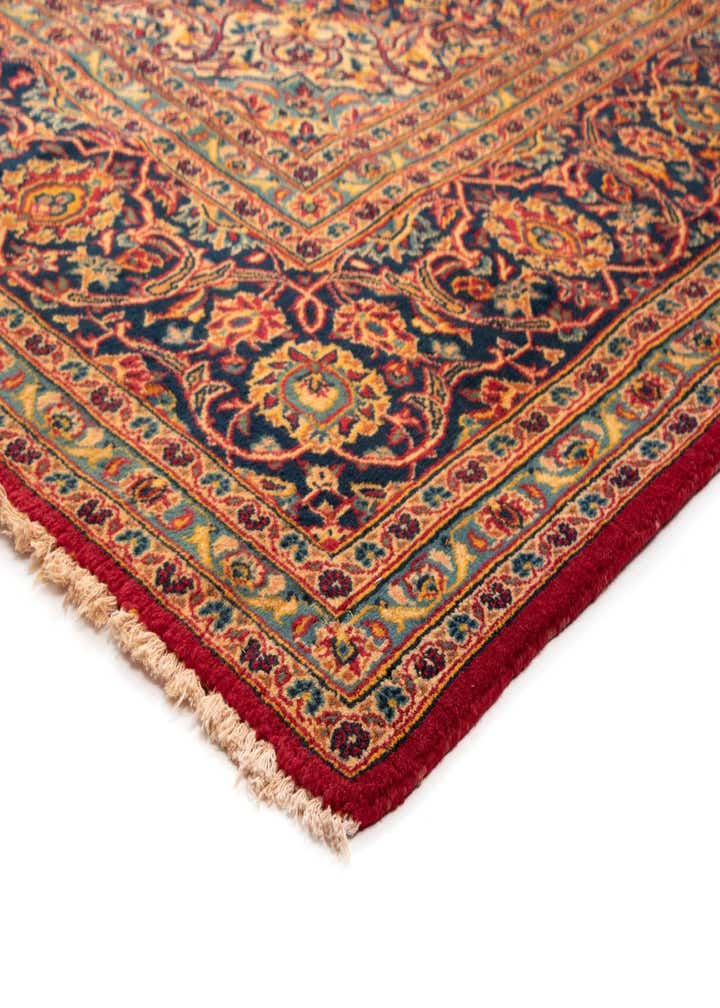 9' 9 x 12' 10 Hand Knotted Kashan Persian Rug