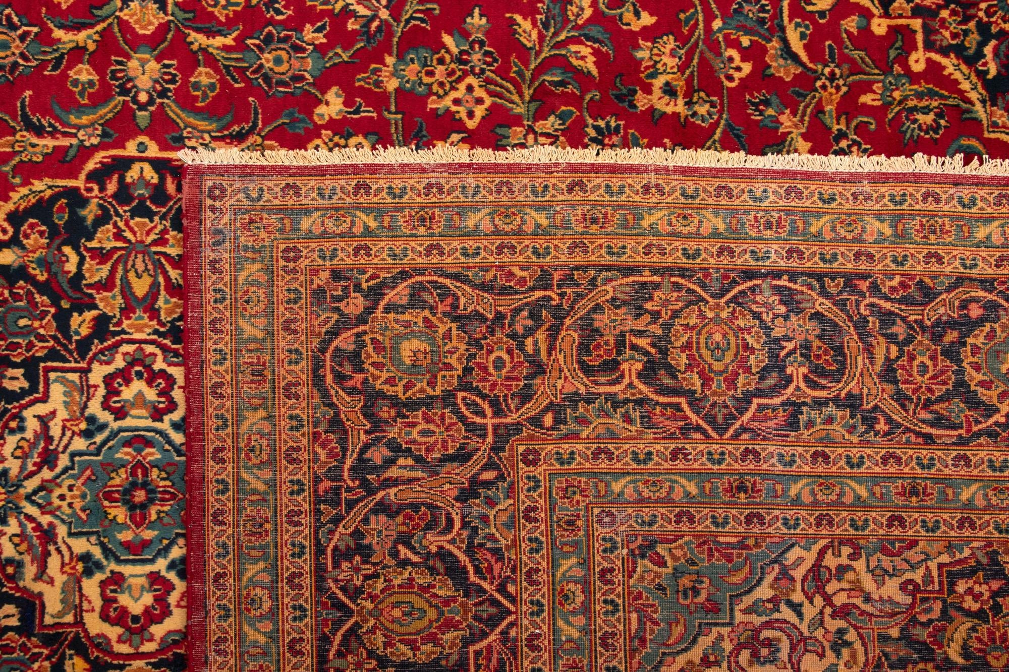 9' 9 x 12' 10 Hand Knotted Kashan Persian Rug