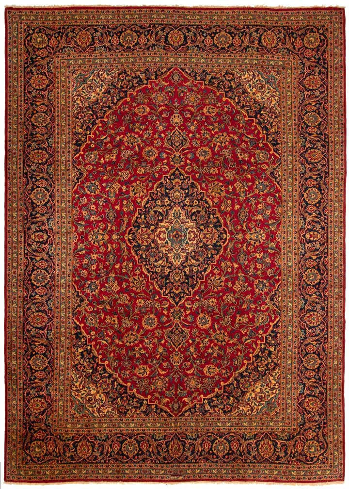 9' 9 x 12' 10 Hand Knotted Kashan Persian Rug