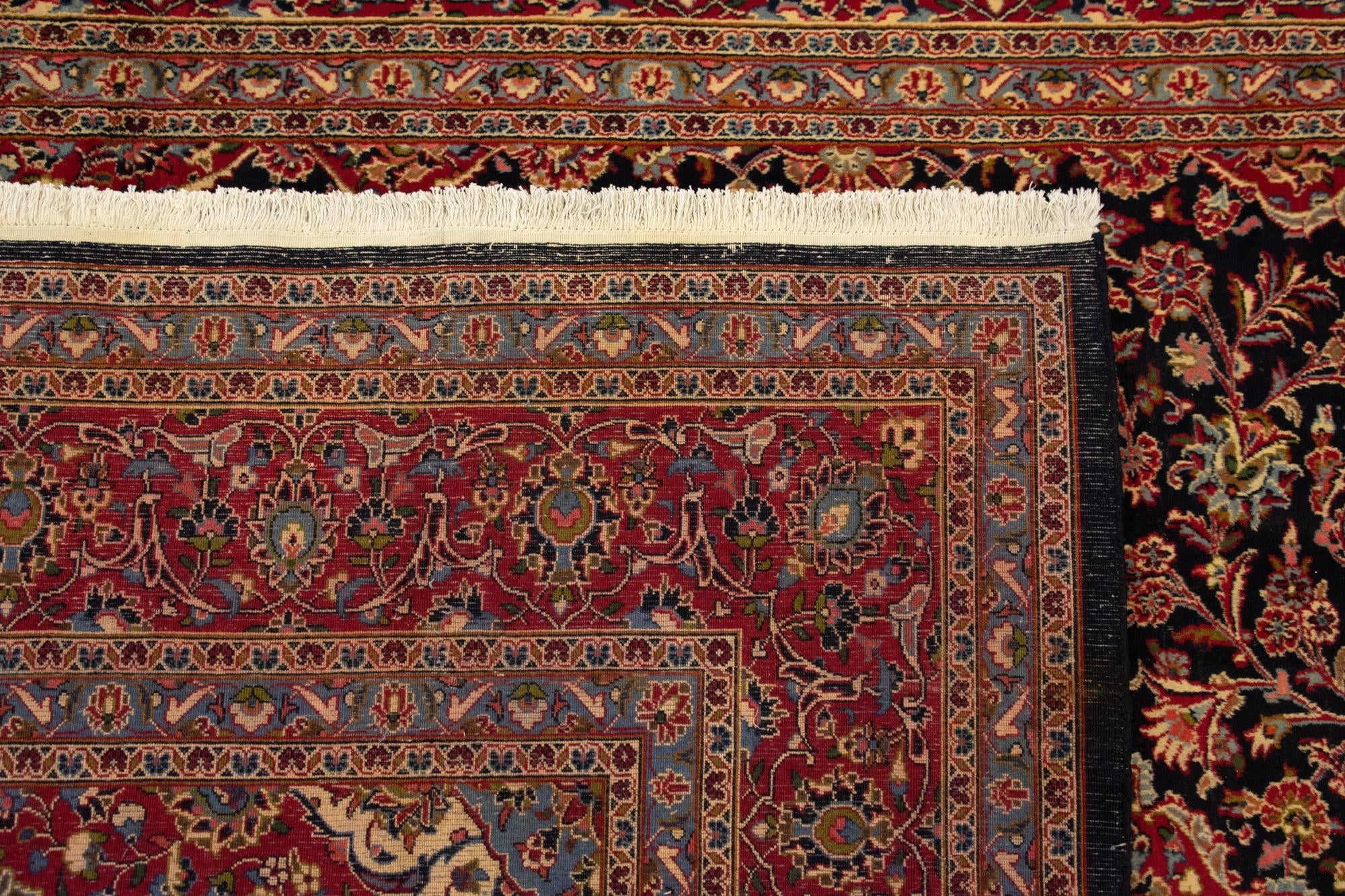 9' 7 x 13' 2 Hand Knotted Kashan Persian Rug