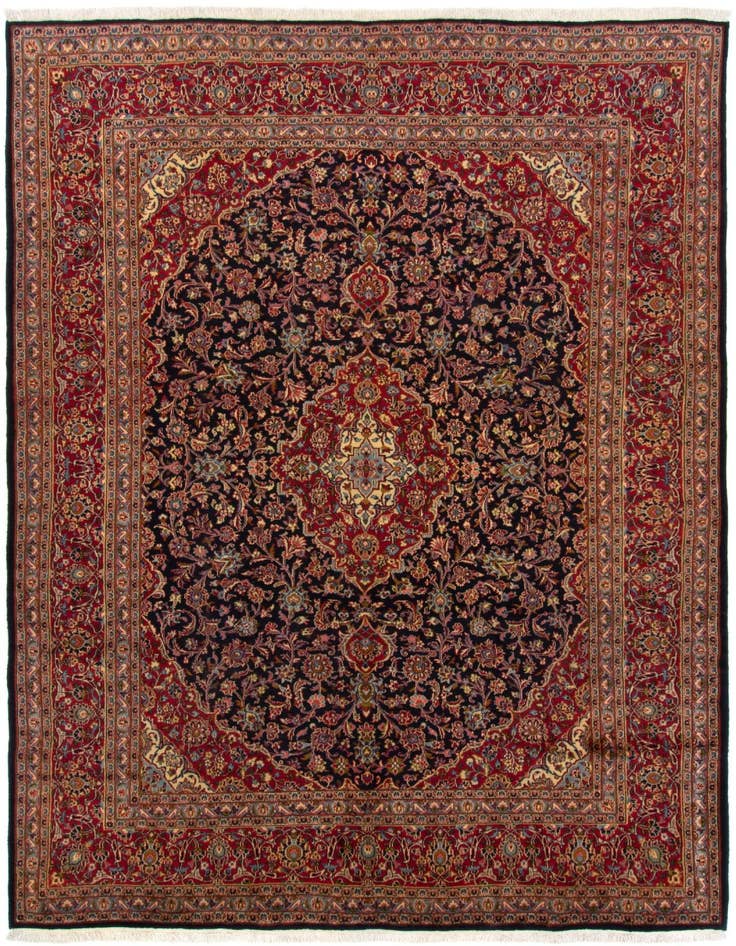 Detail image of 9' 7 x 13' 2 Hand Knotted Kashan Persian Rug