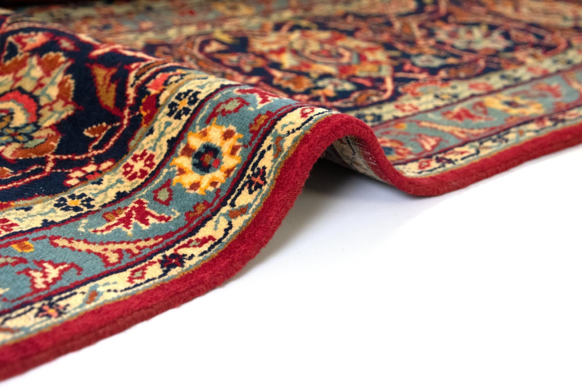 9' 7 x 13' 1 Hand Knotted Kashan Persian Wool Rug