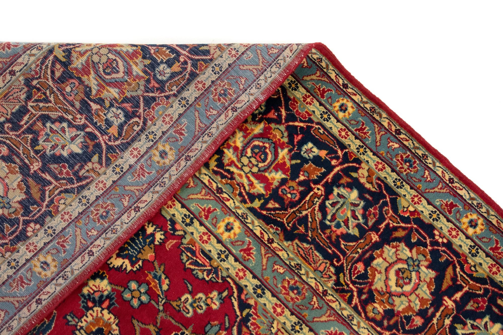 9' 7 x 13' 1 Hand Knotted Kashan Persian Wool Rug