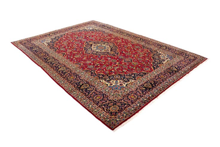 Detail image of 9' 7 x 13' 2 Hand Knotted Kashan Persian Wool Rug