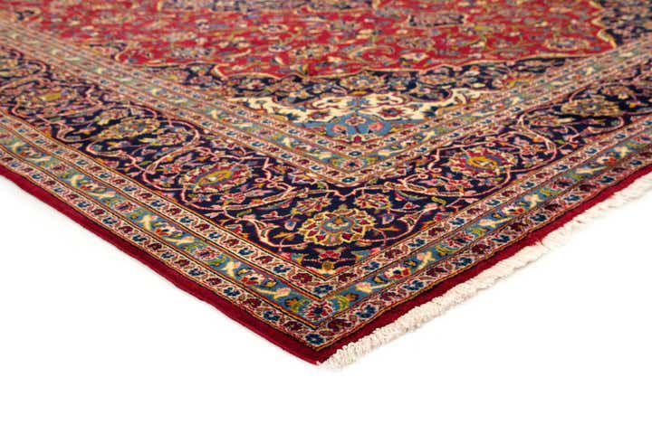 9' 7 x 13' 2 Hand Knotted Kashan Persian Wool Rug