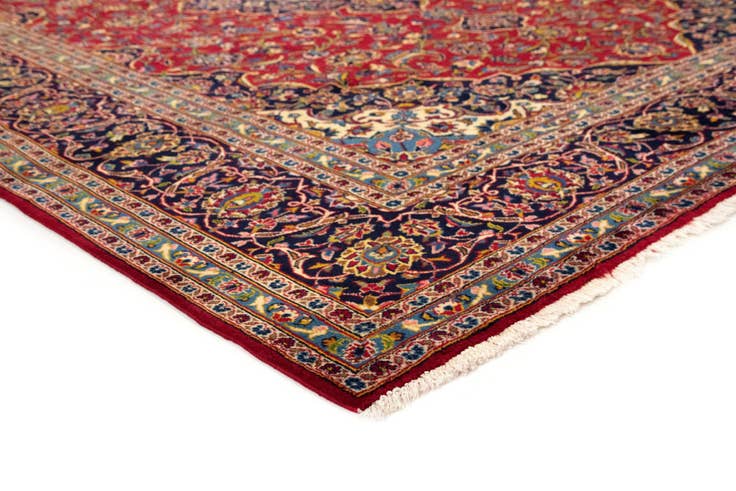 Detail image of 9' 7 x 13' 2 Hand Knotted Kashan Persian Wool Rug