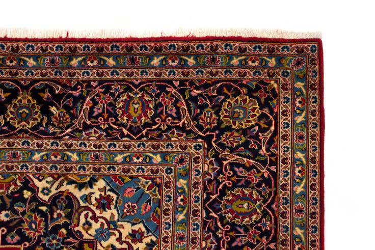 Detail image of 9' 7 x 13' 2 Hand Knotted Kashan Persian Wool Rug
