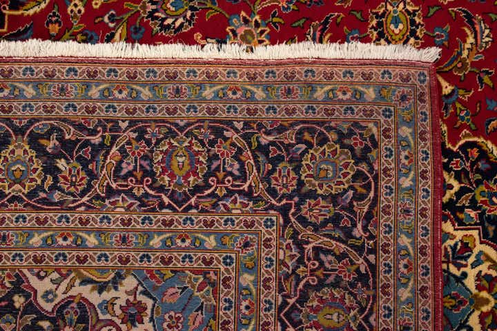 9' 7 x 13' 2 Hand Knotted Kashan Persian Wool Rug