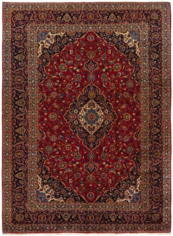 Detail image of 9' 7 x 13' 2 Hand Knotted Kashan Persian Wool Rug