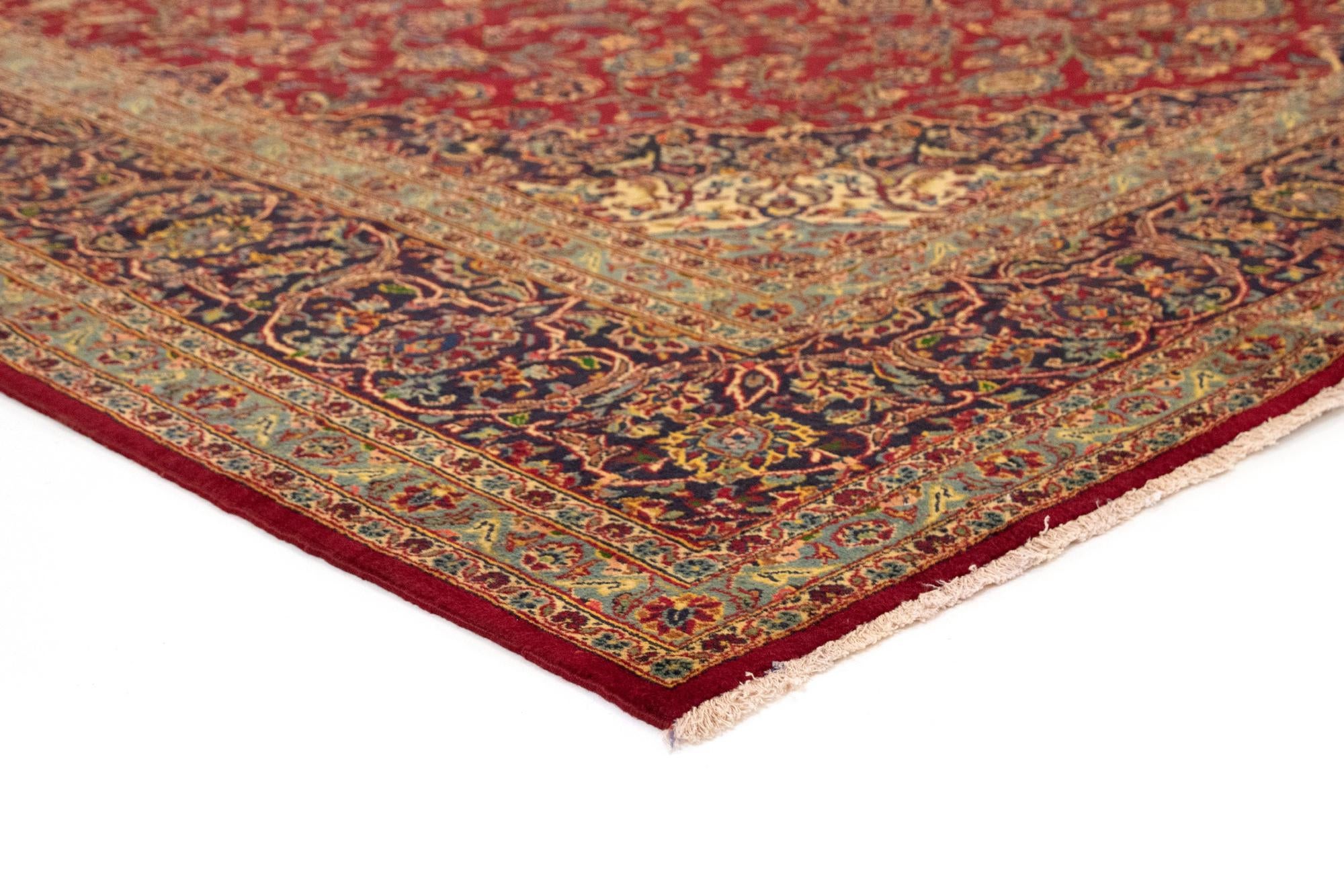 9' 11 x 12' 10 Hand Knotted Kashan Persian Wool Rug