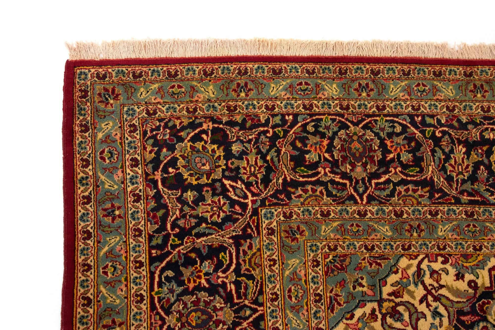 9' 11 x 12' 10 Hand Knotted Kashan Persian Wool Rug