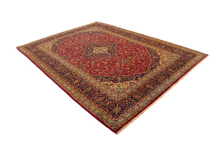 Detail image of 9' 7 x 12' 10 Hand Knotted Kashan Persian Wool Rug