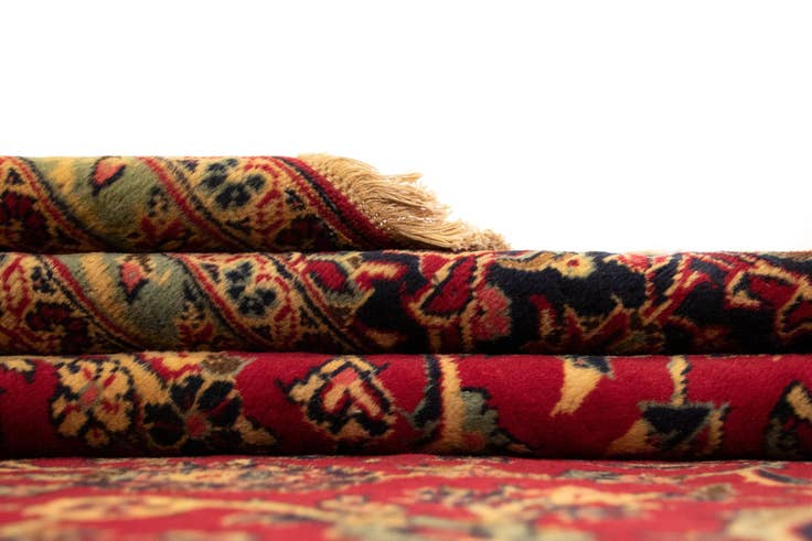 Detail image of 9' 7 x 12' 10 Hand Knotted Kashan Persian Wool Rug