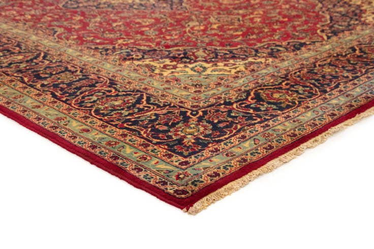 Detail image of 9' 7 x 12' 10 Hand Knotted Kashan Persian Wool Rug