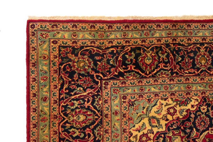 Detail image of 9' 7 x 12' 10 Hand Knotted Kashan Persian Wool Rug