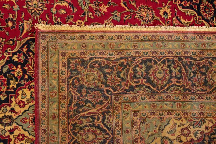 9' 7 x 12' 10 Hand Knotted Kashan Persian Wool Rug