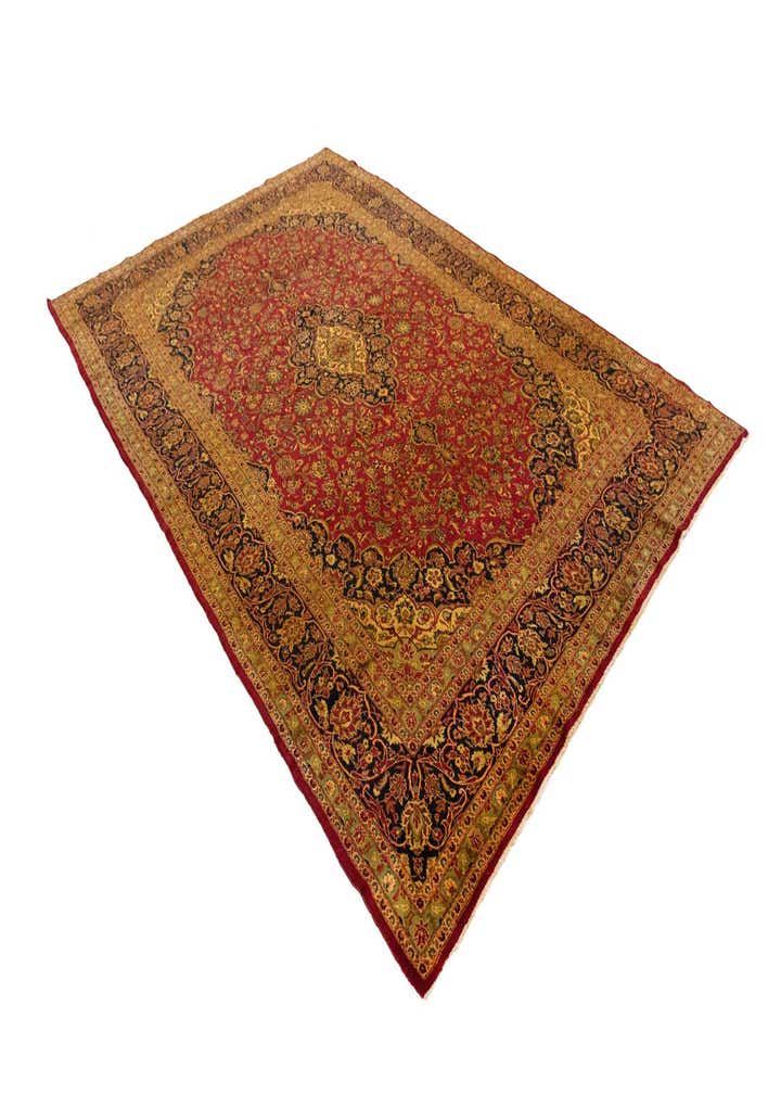 9' 5 x 14' 2 Hand Knotted Kashan Persian Wool Rug