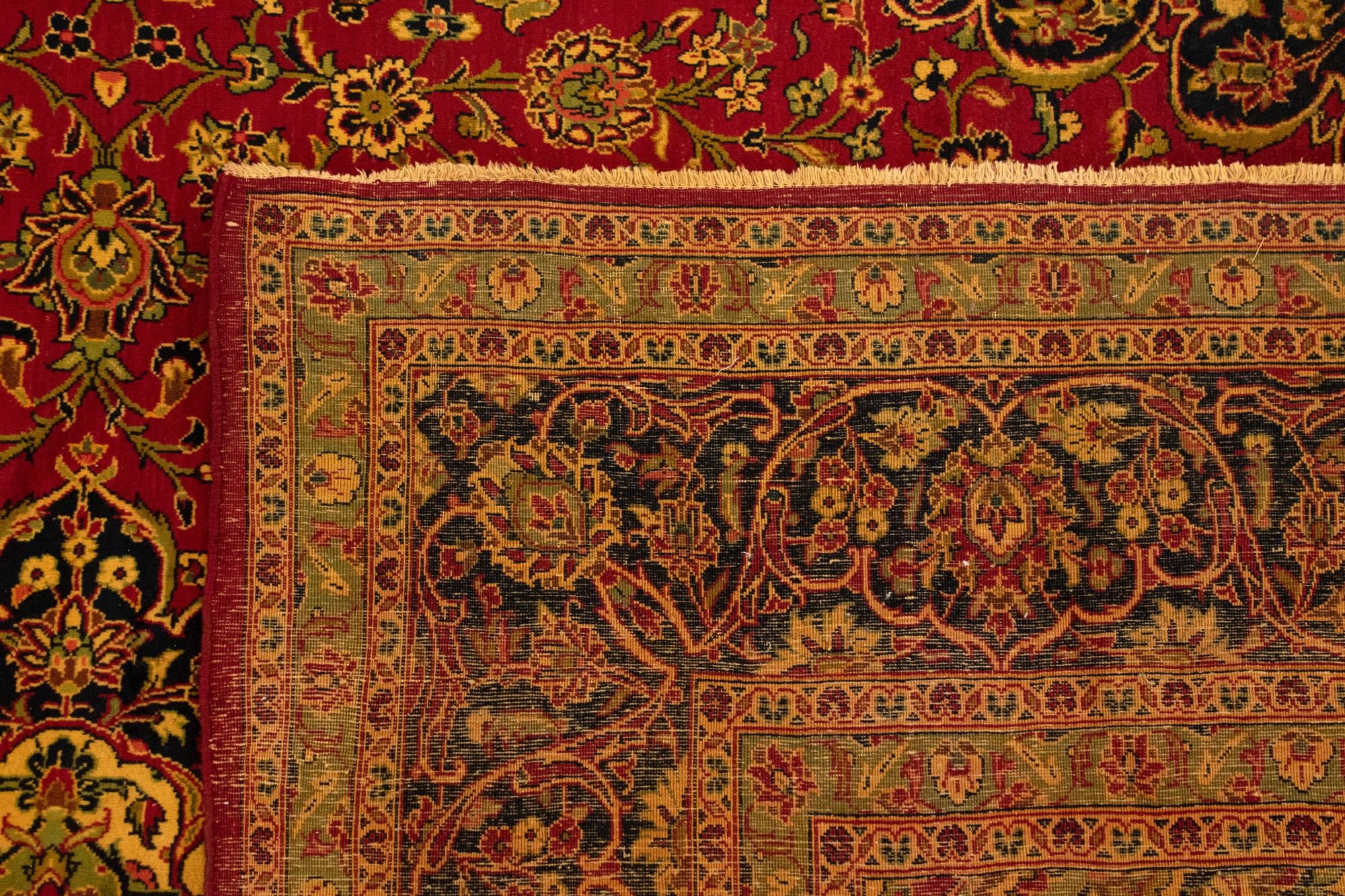 9' 5 x 14' 2 Hand Knotted Kashan Persian Wool Rug
