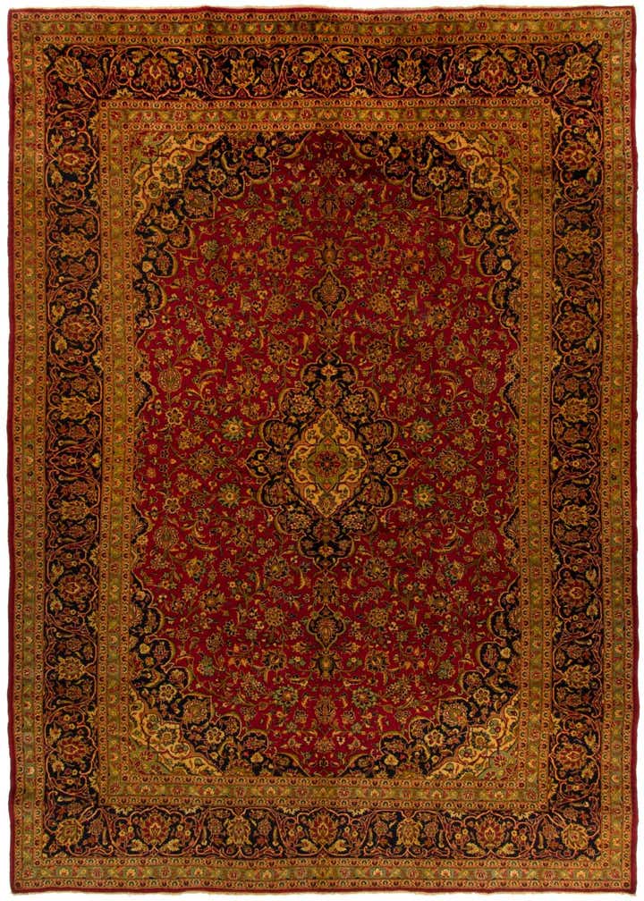 9' 5 x 14' 2 Hand Knotted Kashan Persian Wool Rug