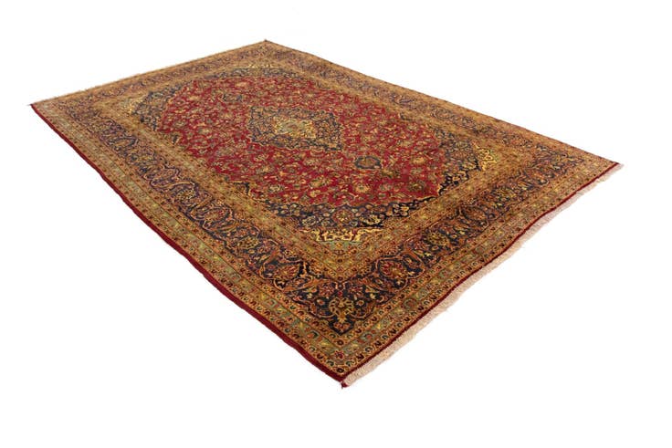 Detail image of 8' 4 x 12' 6 Hand Knotted Kashan Persian Wool Rug