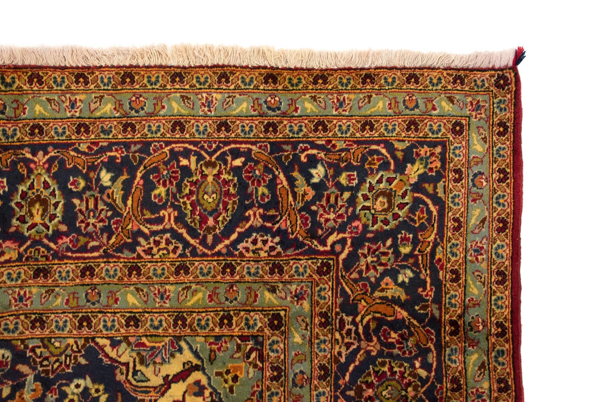 8' 4 x 12' 6 Hand Knotted Kashan Persian Wool Rug