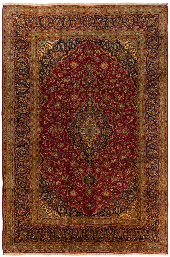 8' 4 x 12' 6 Hand Knotted Kashan Persian Wool Rug