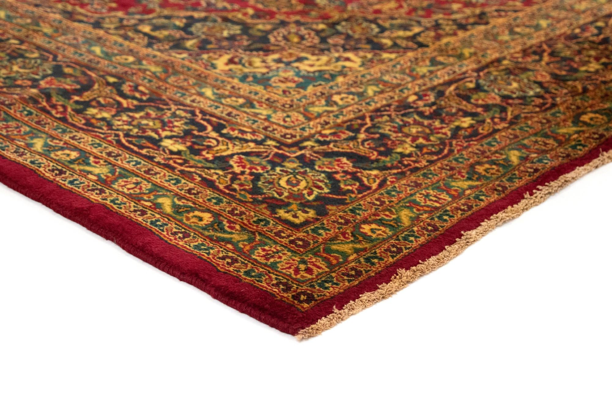 9' 7 x 12' 6 Hand Knotted Kashan Persian Wool Rug