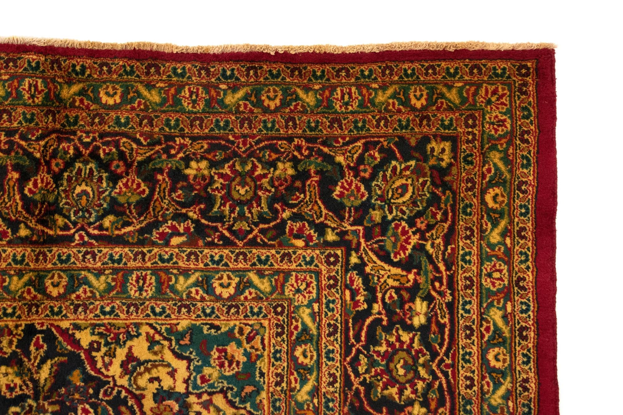 9' 7 x 12' 6 Hand Knotted Kashan Persian Wool Rug