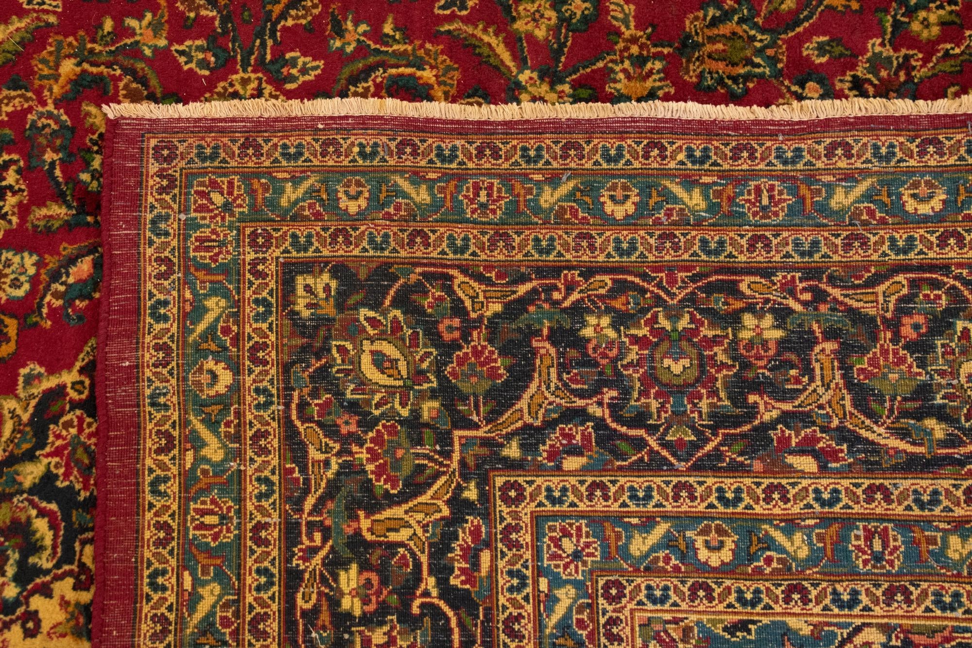 9' 7 x 12' 6 Hand Knotted Kashan Persian Wool Rug