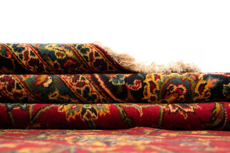 Detail image of 9' 9 x 13' 5 Hand Knotted Kashan Persian Rug