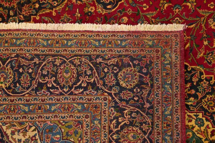 9' 9 x 13' 5 Hand Knotted Kashan Persian Rug