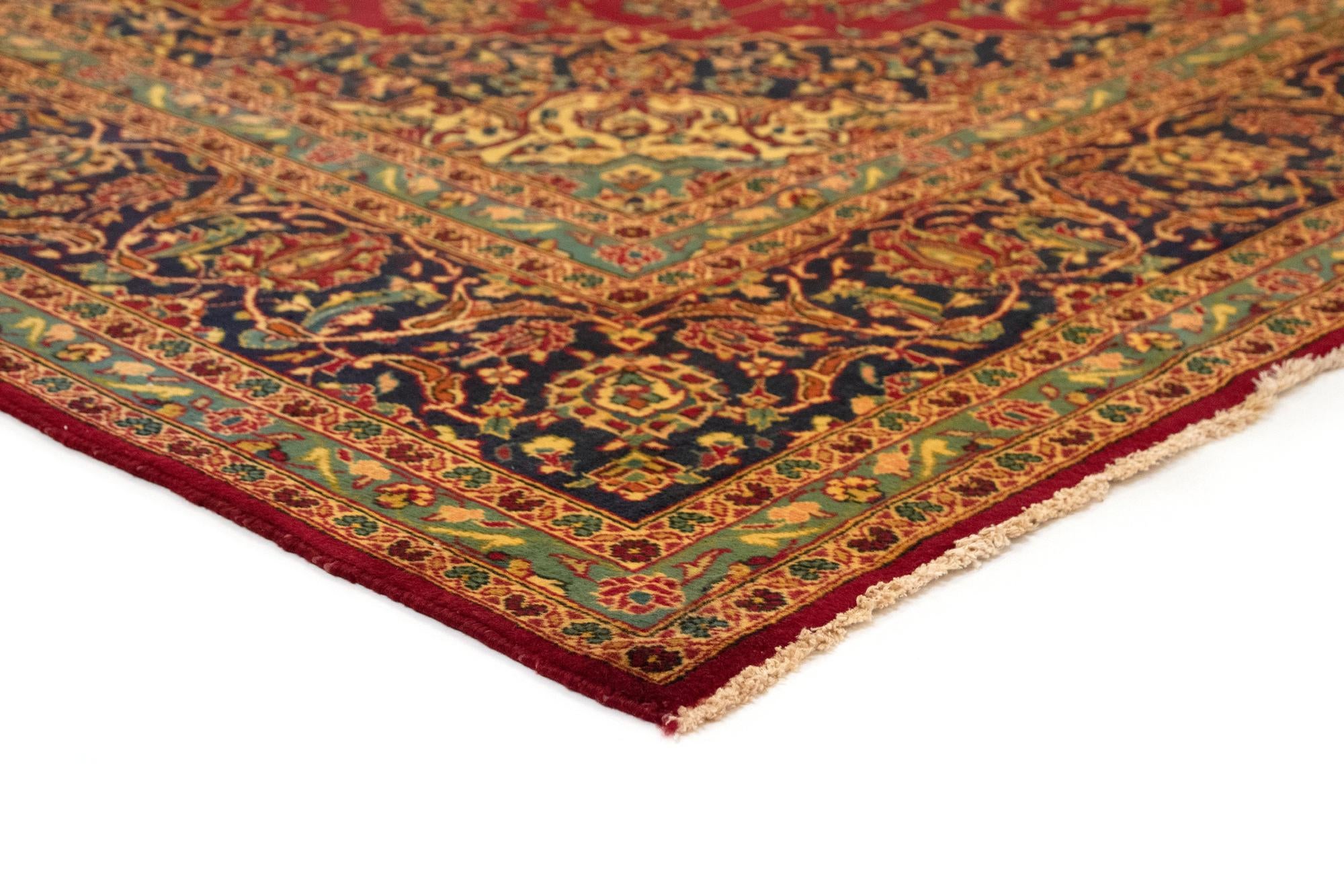 9' 5 x 12' 11 Hand Knotted Kashan Persian Rug