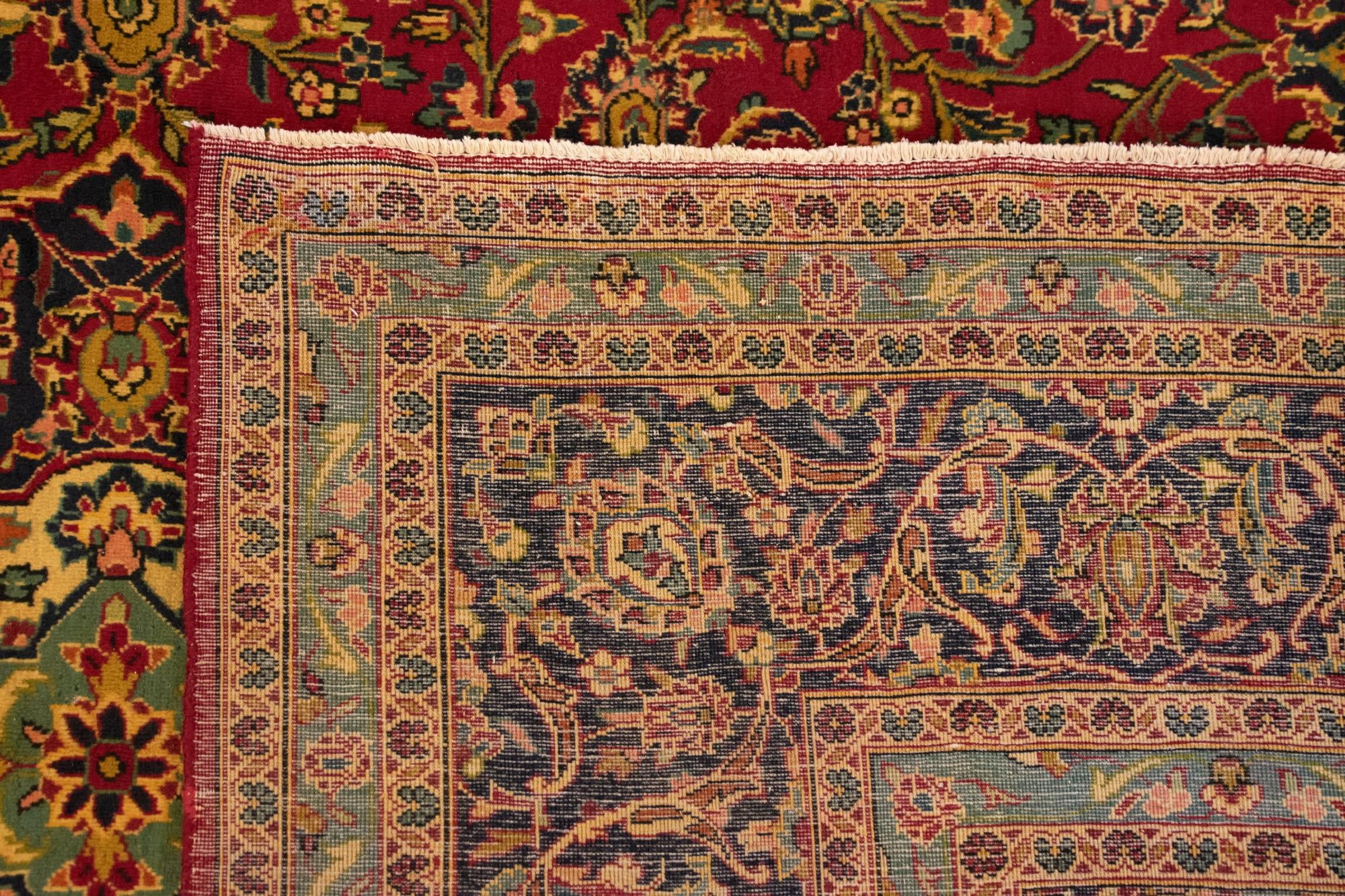 9' 5 x 12' 11 Hand Knotted Kashan Persian Rug