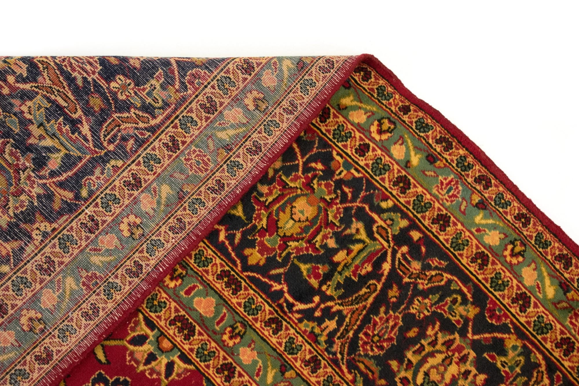 9' 5 x 12' 11 Hand Knotted Kashan Persian Rug
