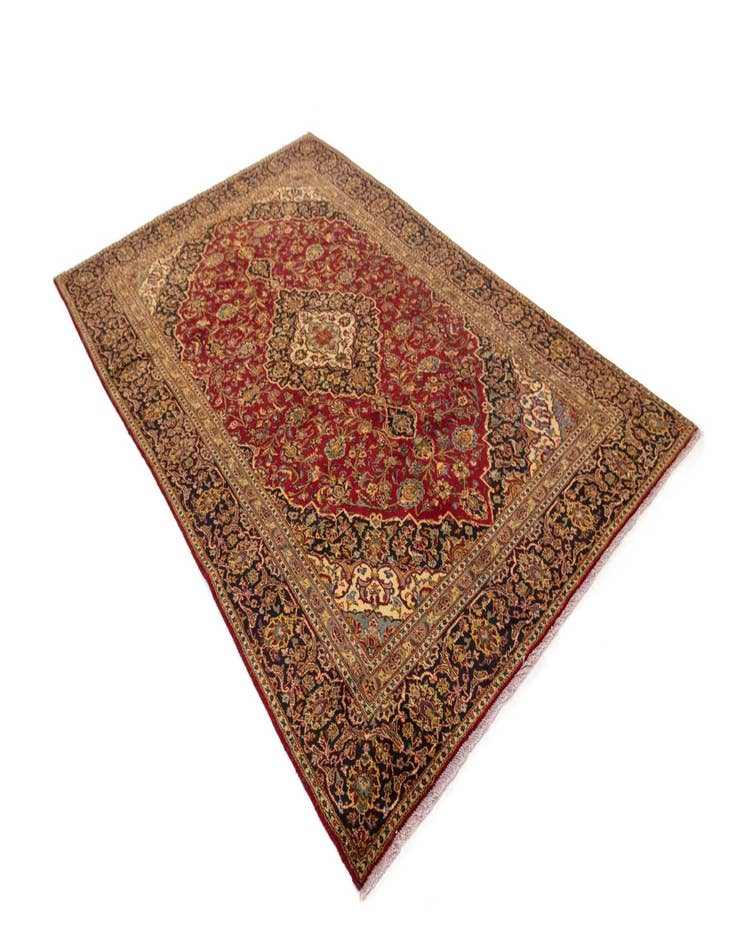 Detail image of 6' x 9' 7  Hand Knotted Kashan Persian Wool Rug