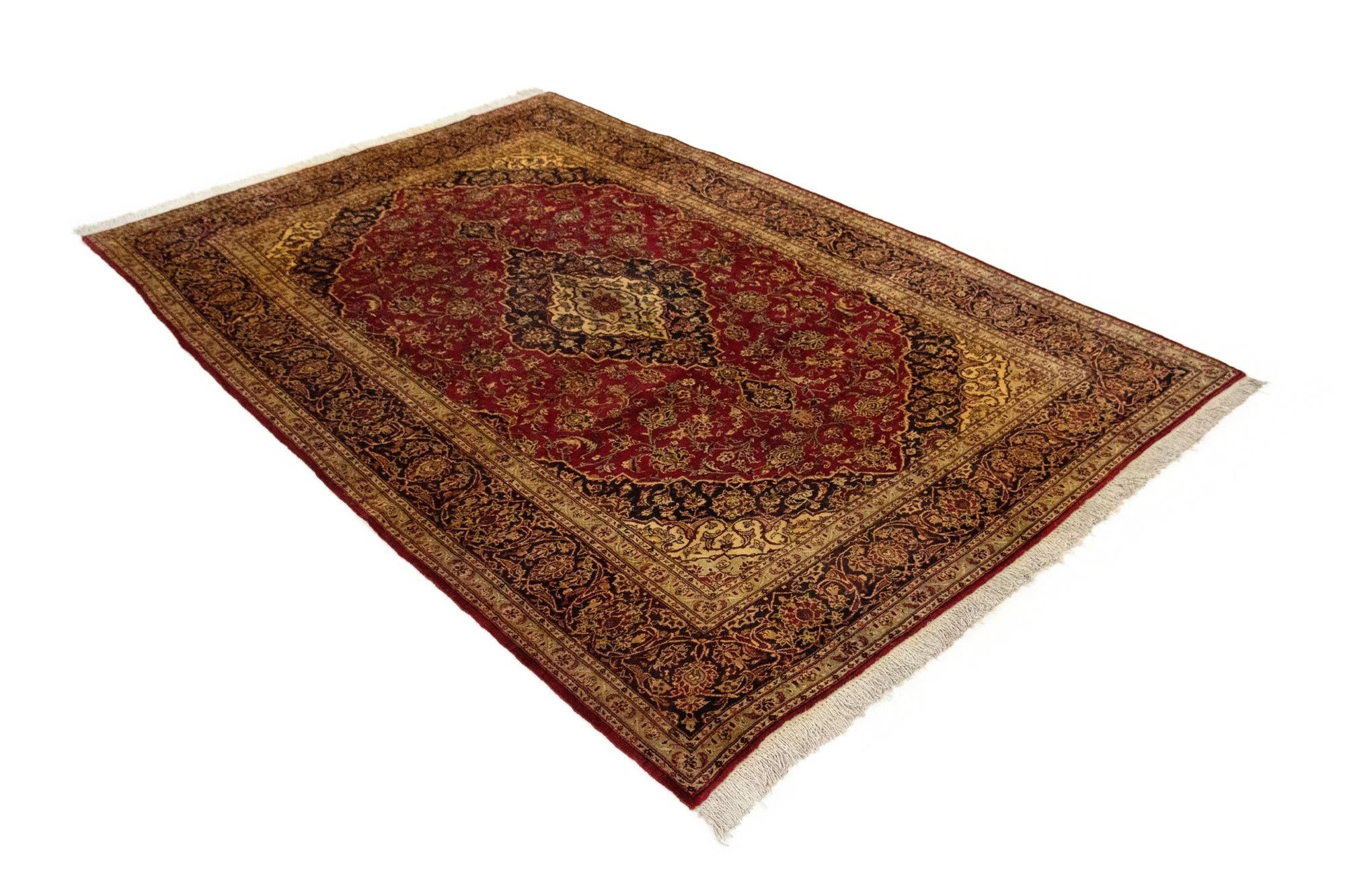 6' 8 x 9' 10 Hand Knotted Kashan Persian Wool Rug
