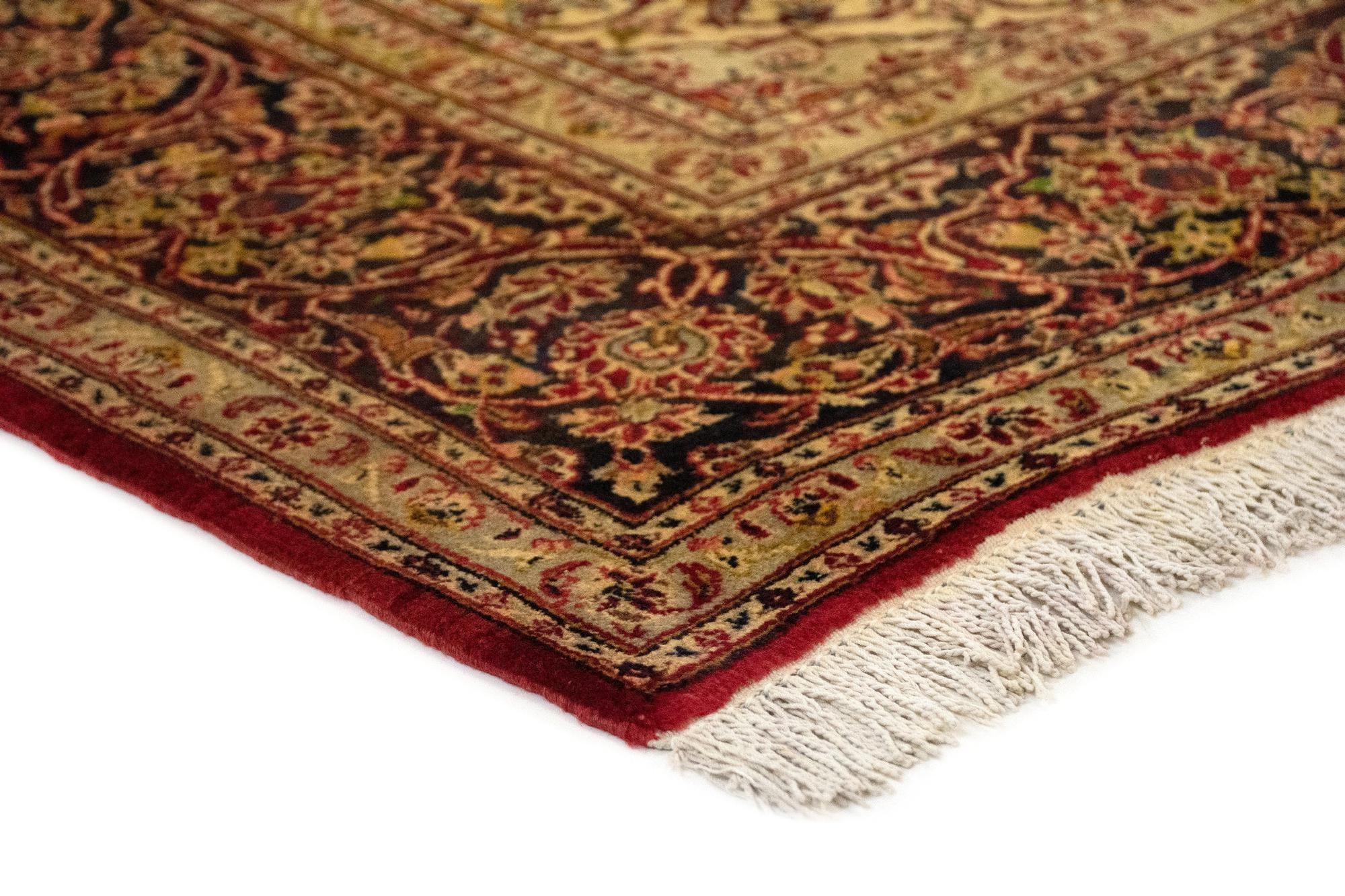 6' 8 x 9' 10 Hand Knotted Kashan Persian Wool Rug