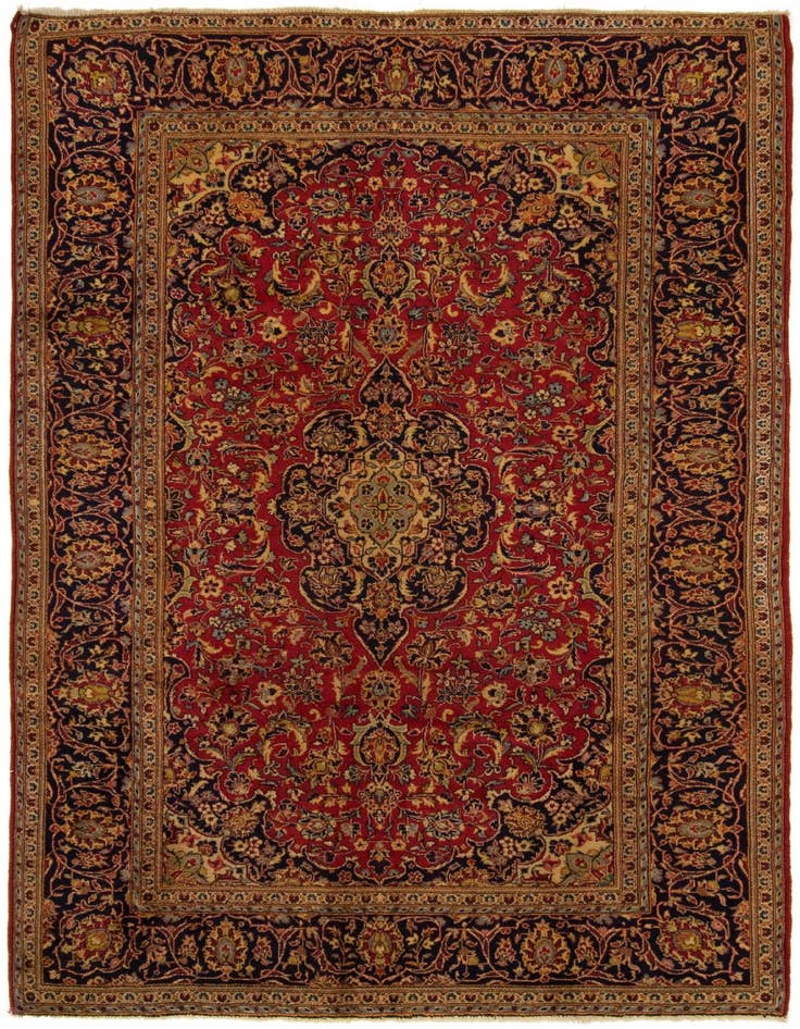 Detail image of 6' 6 x 9' 11 Kashan Wool Rug
