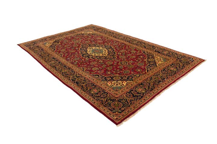 7' 10 x 12' Hand Knotted Kashan Persian Wool Rug