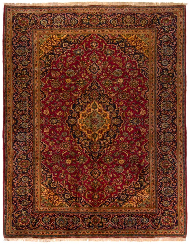 Detail image of 8' 3 x 11' 4 Hand Knotted Kashan Persian Rug