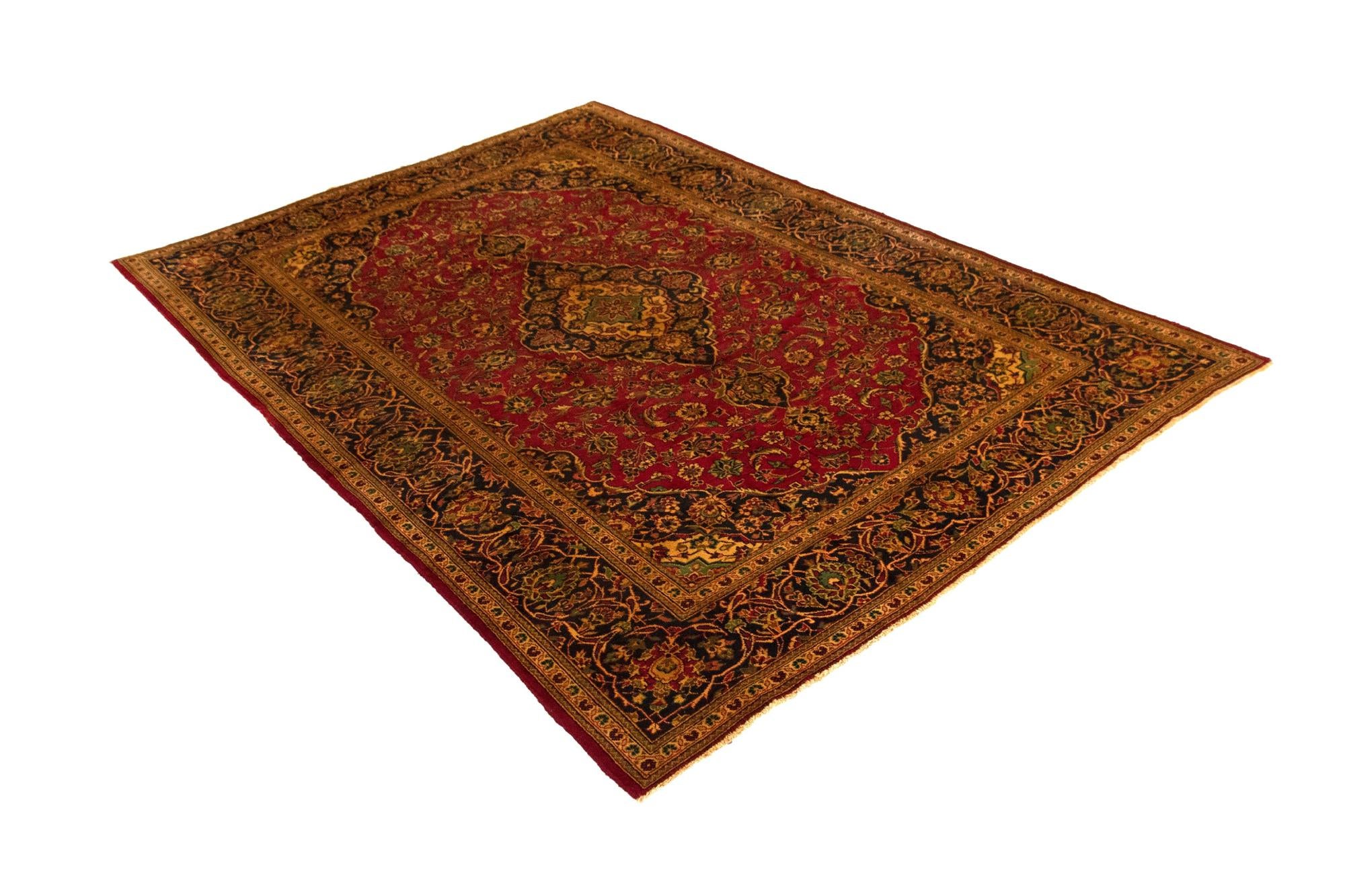 7' 10 x 11' 3 Hand Knotted Kashan Persian Rug